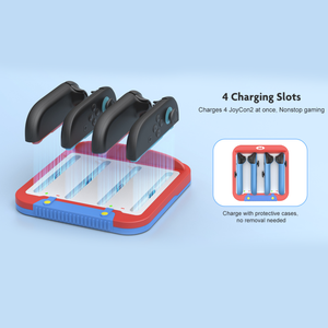 4-in-1 grazioso Dock di ricarica veloce per Nintendo <span class=keywords><strong>Switch</strong></span> 2 <span class=keywords><strong>Mario</strong></span> modello di supporto di ricarica con interruttore indicatore a LED 2 Controller caricabatterie - Product Image 5