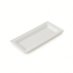 Assiette et plateau jetables en pulpe de canne à sucre compostables et biodégradables - Product Image 1