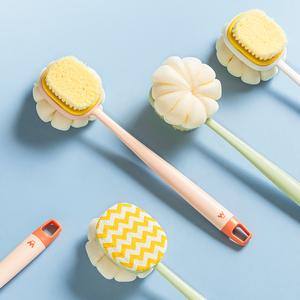 Brosse de bain 2-en-1 en nylon <span class=keywords><strong>UJU</strong></span> avec loofah, manche long, poils doux, pour exfoliation et gommage du dos - Product Image 6