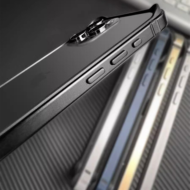 Frame Bumper Hard Slim Thin Metal Bumper Phone Case for Iphone 16 Pro Max 16 Plus 15 Pro Shockproof Protective Cover