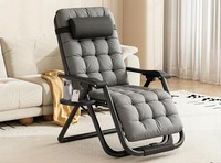 Fauteuil inclinable portable multi-positions en acier inoxydable avec repose-pieds épaissi, chaise lune réglable en tissu Oxford pour la plage et l'extérieur