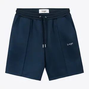 Pantalones cortos con logotipo bordado personalizado para hombre, Shorts masculinos de alta calidad con etiqueta privada, cintura ajustable con cordón ajustable, de verano