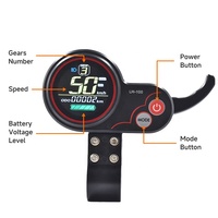Speedometer Sepeda Listrik Elektronik Plastik Thumb Throttle LH-100 Tampilan IP65 Tahan Air 24V-60V untuk Sepeda Gunung Listrik