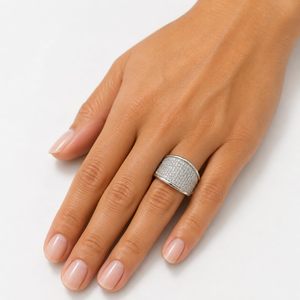 Anillo de Diamantes Jewelspaark, 1.35 Cttw, Corte Redondo, Color Blanco Natural GH, Plata de Ley 925, Anillo de Compromiso para Mujer, Talla 7 - Product Image 4