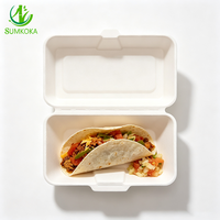 SUMKOKA Barquette pour hot-dogs en pulpe de bagasse de canne à sucre écologique 8*5 pouces, compostable à domicile, emballage alimentaire jetable