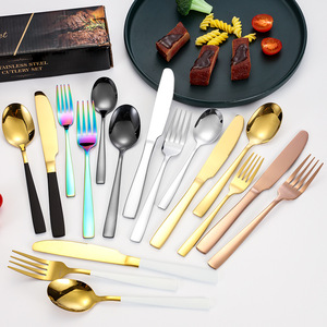 Juego de Cubiertos de Acero Inoxidable de 20, 24 o 30 Piezas, Estilo Occidental, Cuchillo para Carne, Tenedor, Cuchara, Juego de Regalo, Vajilla Duradera - Product Image 1