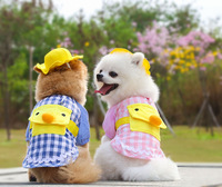 Sac à dos pour chien motif petit canard jaune de dessin animé, vêtements pour animaux de compagnie, fournitures pour chiens et chats, ensembles de vêtements printemps-été-automne, OEM ODM Designer