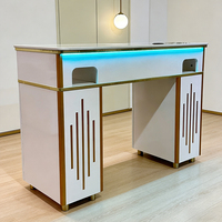 Station de travail pour salon de beauté, table de manucure avec rangement et chaise