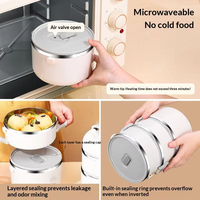Boîte à lunch isotherme multicouche en acier inoxydable 304 sans BPA, simple, étanche, durable, avec poignée, pour étudiants et camping