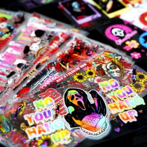 Autocollants en <span class=keywords><strong>vinyle</strong></span> PVC transparent pour gobelets DTF, autocollants imperméables et auto-adhésifs pour Halloween, thème de dessin animé, résistant au pelage et au pelage - Product Image 3