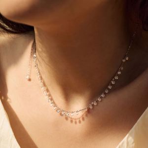 สร้อยคอจี้พู่ประดับเพชรซิร์โคเนีย 5A ขนาด 3 มม. ดีไซน์ Dylam Charm High Jewel ชุบทองคำขาว 14K บนเงินแท้ 925 ไม่ลอก ไม่ดำ - Product Image 6