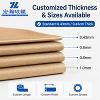 Haute température 800 ° Tissu en fibre de verre enduit de vermiculite avec revêtement en silicone personnalisable, tissu d'isolation thermique ignifuge OEM