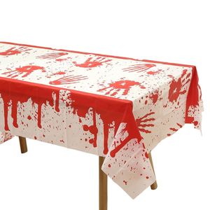 Fournitures de décoration pour fête d'Halloween, nappe de table à imprimé main de zombie sanglante pour Halloween, 54x72 pouces, housses de table en plastique jetables - Product Image 1