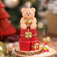 Bougie artisanale créative en cire de soja, ornement en forme d'ours pour l'aromathérapie, décoration de Noël pour la maison