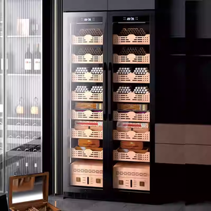 760L de gran capacidad de doble <span class=keywords><strong>puerta</strong></span> 5600 Almacenamiento de cigarros gabinete de humidor de cigarros Interior de madera de <span class=keywords><strong>cedro</strong></span> para tienda de cigarros y Club - Product Image 4