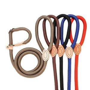 Cuerda trenzada de alta resistencia, cuerda redonda de nailon ajustable, cuerda de poliéster duradera de cuero y Collar, correa para correr para perros, cadena P para perros - Product Image 5