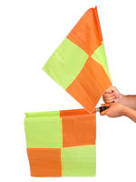 Drapeaux d'arbitre de football bicolores rouge et jaune, portables, avec sangle réglable, personnalisables avec logo, vente en gros, orange, les plus vendus
