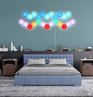 RGB Hexagonal LED Wall Lights, Touch Sensor, Honeycomb