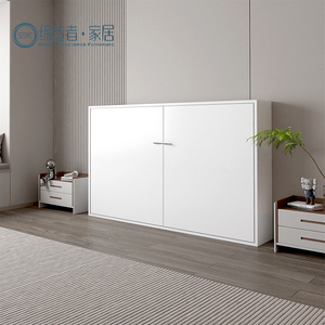 Tamaño doble con cama Murphy oculta gris Pierna de metal Manual Horizontal Plegable Ahorro de espacio Mecanismo de cama de pared Murphy - Product Image 1