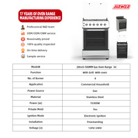 Nouveaux arrivages 20 pouces 500mm Brûleur de cuisine Four à gaz Cuisinière Cuisinières électriques avec four électrique et grill pour la maison