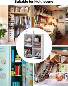 StorageWorks Modern 6-Tier Collapsible Non-Woven Fabric Metal Rod Closet Organizer <b>Shelves</b> for Bag Bedroom Kids Dorm RV Camper - Product Image 5