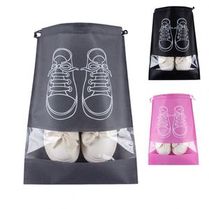 Bolsa para Zapatos con Cordón y Ventana de PVC, No Tejida, para Almacenamiento y Organización, Nueva Llegada - Product Image 1