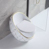 Siège de toilette monobloc en céramique de luxe avec chasse d'eau double, design moderne, à fixation au sol (S-trap) pour hôtels