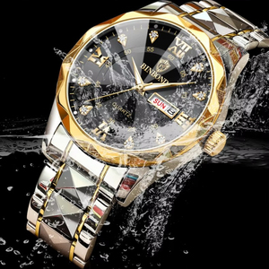 BINBOND2521 Montre de couple tendance Relogio Masculino, bracelet en acier et cuir, montre à quartz lumineuse avec calendrier pour hommes et femmes - Product Image 5