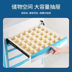 Carrito médico Boshengjia de 99 cm con cajones y soporte para suero intravenoso para uso en enfermería y emergencias. - Product Image 4