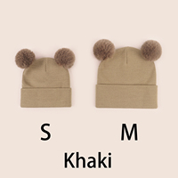 Bonnet Gorras en tricot avec double pompon en fausse fourrure Vente en gros Mignon bébé enfant en bas âge