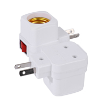 Prise EU E27 Base d'ampoule à vis Adaptateur d'ampoule à vis E27 avec interrupteur individuel Interrupteur d'ampoule à vis E27 Base E27 portable