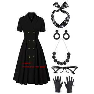 Ecoparty Women's a Line Rockabilly Swing <strong>Dress</strong> Flare <strong>Dress</strong> With Accessories Set <strong>1950s</strong> 60s Retro <strong>Plus</strong> <strong>Size</strong> Women <strong>Dresses</strong> - Product Image 2