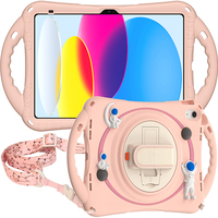 Coque de protection robuste en silicone avec ceinture d'épaule pour iPad 10e génération 10.9 pouces 2022 astronaute