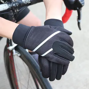 ถุงมือปั่นจักรยาน,ถุงมือขี่จักรยานกลางแจ้งเล่นกีฬาแบบนิ้วยาวสำหรับฤดูหนาว