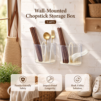 Support de rangement mural en plastique portable Knockout pour couverts de cuisine, avec boîte à baguettes et bac de drainage, pour la maison
