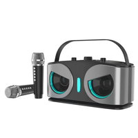 Owl pour Ensemble Microphone sans Fil Haut-Parleur KTV Audio Haute Résolution Batterie Rechargeable Portable Écologique pour Utilisation Extérieure et Domestique