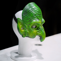Masque de sorcière verte, masque de gobelin, masque de sorcière vieillue et moche, masque d'elfe à long nez, masque d'horreur pour fête d'Halloween, cosplay, carnaval, costume de maison hantée