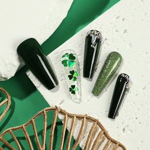 Art Cat Eye Powder Pigmento magnético Christmas Green Nail Powder Press on Nails PARA EL Día de San Patricio - Product Image 3