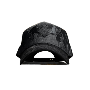 Оптовые черные бейсболки с 5 панелями, атласной подкладкой, персонализированные замшевые кепки, кепки для бороды с вышитым логотипом - Product Image 3