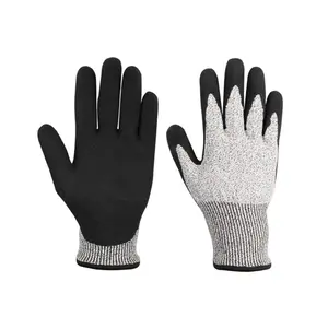 Equipo de protección Personal, guantes de seguridad recubiertos de Palma de nitrilo, resistentes al corte, En388
