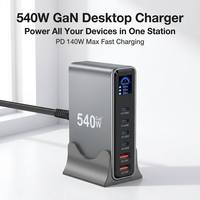 Vente en gros de stations de charge de bureau USB C rapides 540W, chargeur multi-appareils PD QC avec écran LED en temps réel