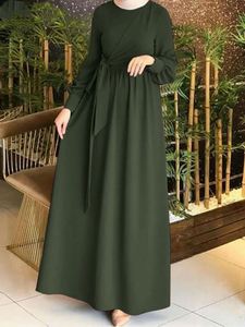 Southeast <strong>Asian</strong> Middle East Arabian Women Long Robe Muslim Lace up <strong>Dress</strong> Kaftan Abaya <strong>Maxi</strong> Sleeve Casual <strong>Dresses</strong> - Product Image 5