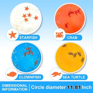 Tappetini da gioco rotondi per attività di fusione liquida diversi colori che si illuminano al buio con autismo giocattolo per bambini piastrelle liquide sensoriali - Product Image 2
