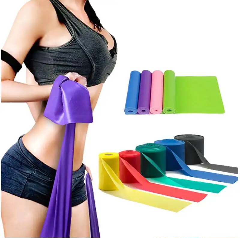 customized logo Super Exercise Band 7 ft. Long Resistance Bands. Flat Latex Home Gym Fitness Equipment For Physical Therapy,