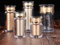 Bouteille en acrylique transparente de qualité supérieure pour comprimés, bonbons, safran, emballage de produits de santé, pilules, capsules, pot scellé personnalisé