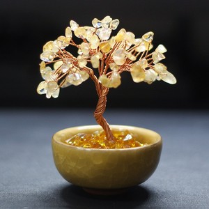 Arbre de pêcher en cristal avec pierres d'améthyste violettes, décoration artisanale pour salon, ornement d'entrée - Product Image 2