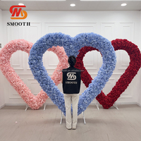 Arrangement de fleurs artificielles personnalisées en usine, hydrangeas, arche de fleurs en forme de cœur pour la décoration de mariage, la Saint-Valentin