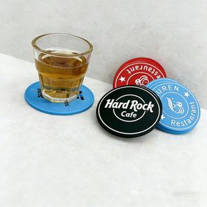 Sous-verres en silicone pour boissons, personnalisés avec logo imprimé, absorbants, pour bureau, hôtel, bière, à prix abordable - Product Image 3