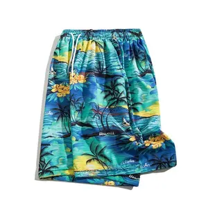 Popular Design Summer Style Beach Shorts For Men Custom Digital Printing Hawaiian Baggy Swim Shorts Masculinos