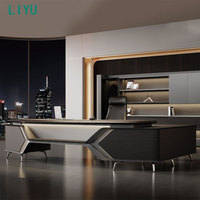Meubles Liyu, table de bureau de direction en bois de luxe italienne de haute qualité, convertible, extensible, en forme de L, avec un design sain